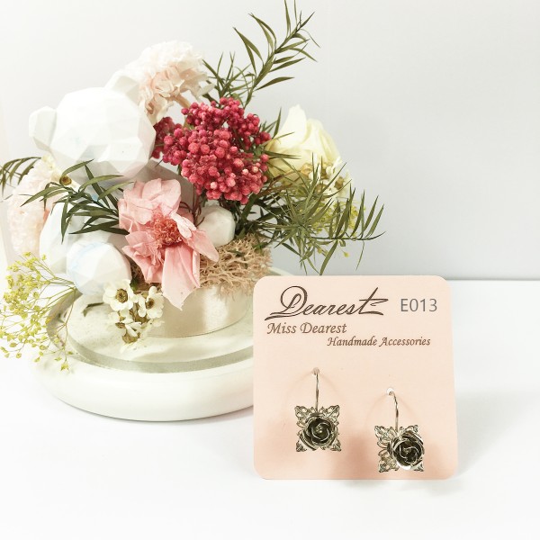 ME013 Rose Frech Clip Earrings 法式扣針式玫瑰耳環