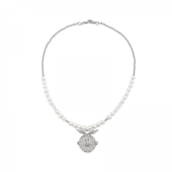 MDN001 Silver Pearl Necklace