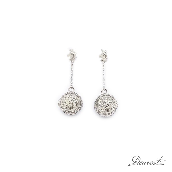 DE0009 Unicorn 925 Silver Earrings