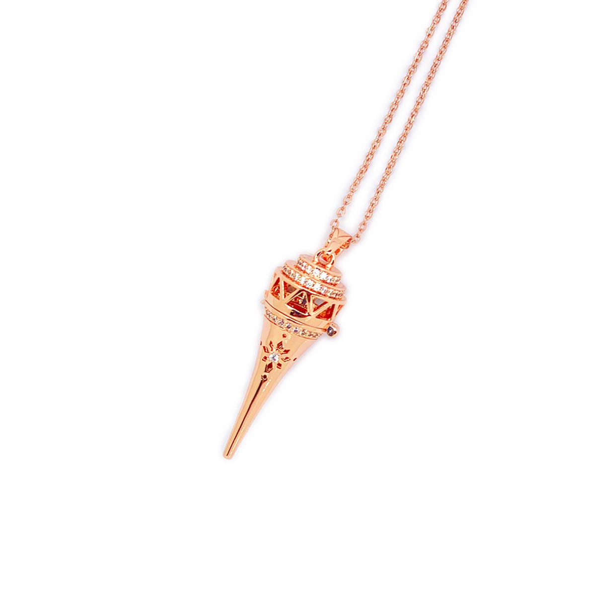 EPN007R EPIC RoseGold Edgy Crystal Necklace