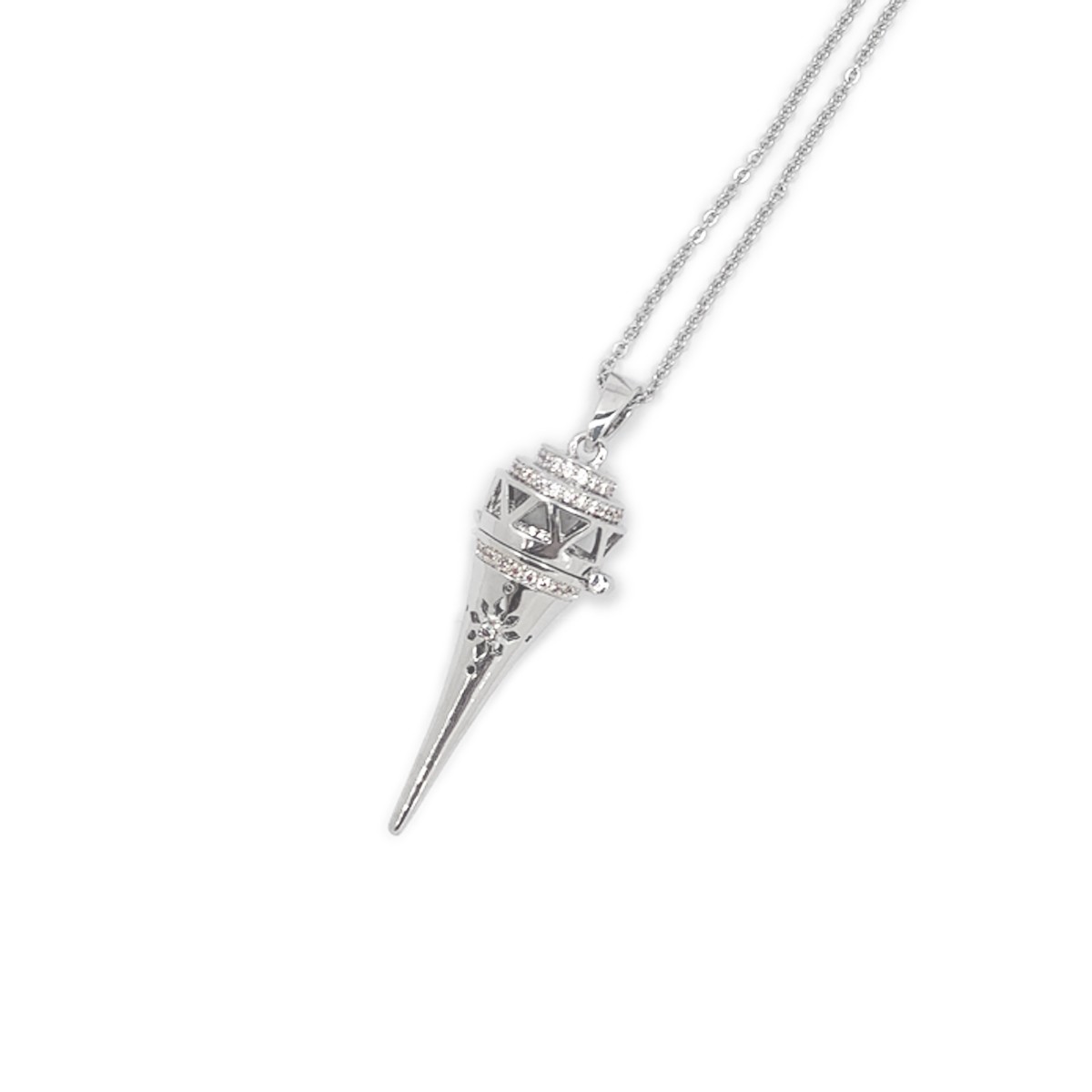BN19-01 EPIC Silver Edgy Crystal Necklace