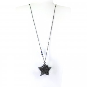 BLL001 Black Star Long Necklace