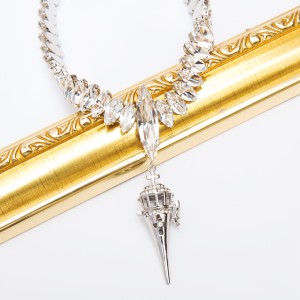 DG070 Eternity pointy shaped diffuser pendants choker chain necklace
