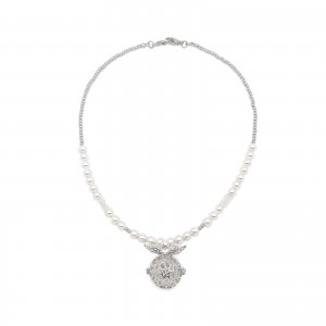 MDN001 Silver Pearl Necklace